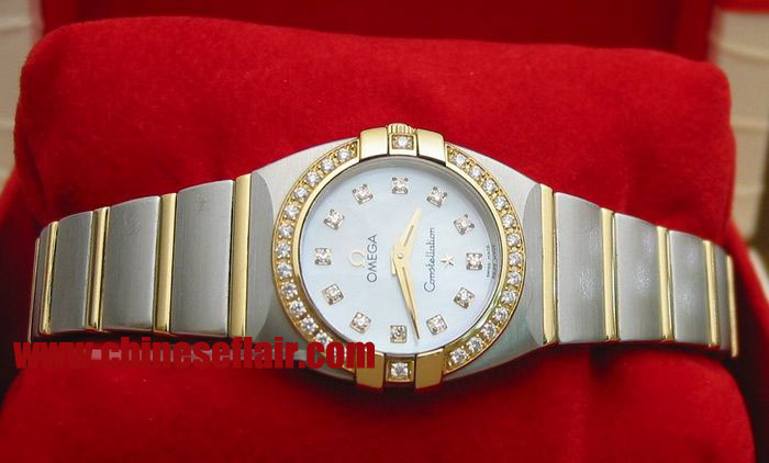 Omega Constellation Diamond Bezel Stainless Steel Ladies Watch